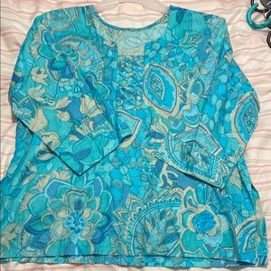 Blue Floral Women's Top